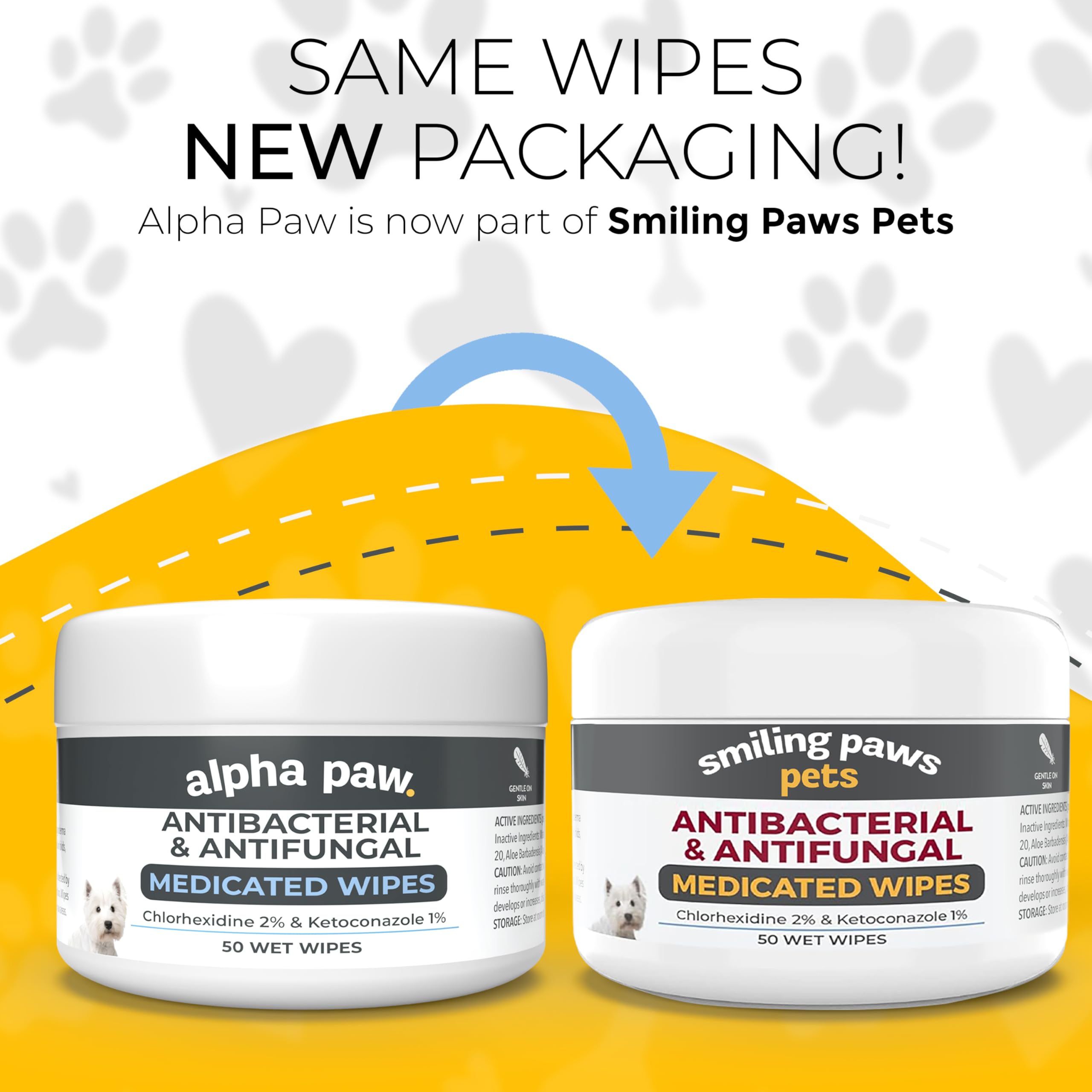 Smiling Paws lingette extraite illustrant facilité d'utilisation