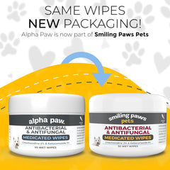 Smiling Paws lingette extraite illustrant facilité d'utilisation