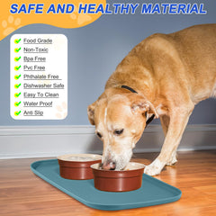 SMILOOL tapis avec gamelles en place, stabilisation et propreté