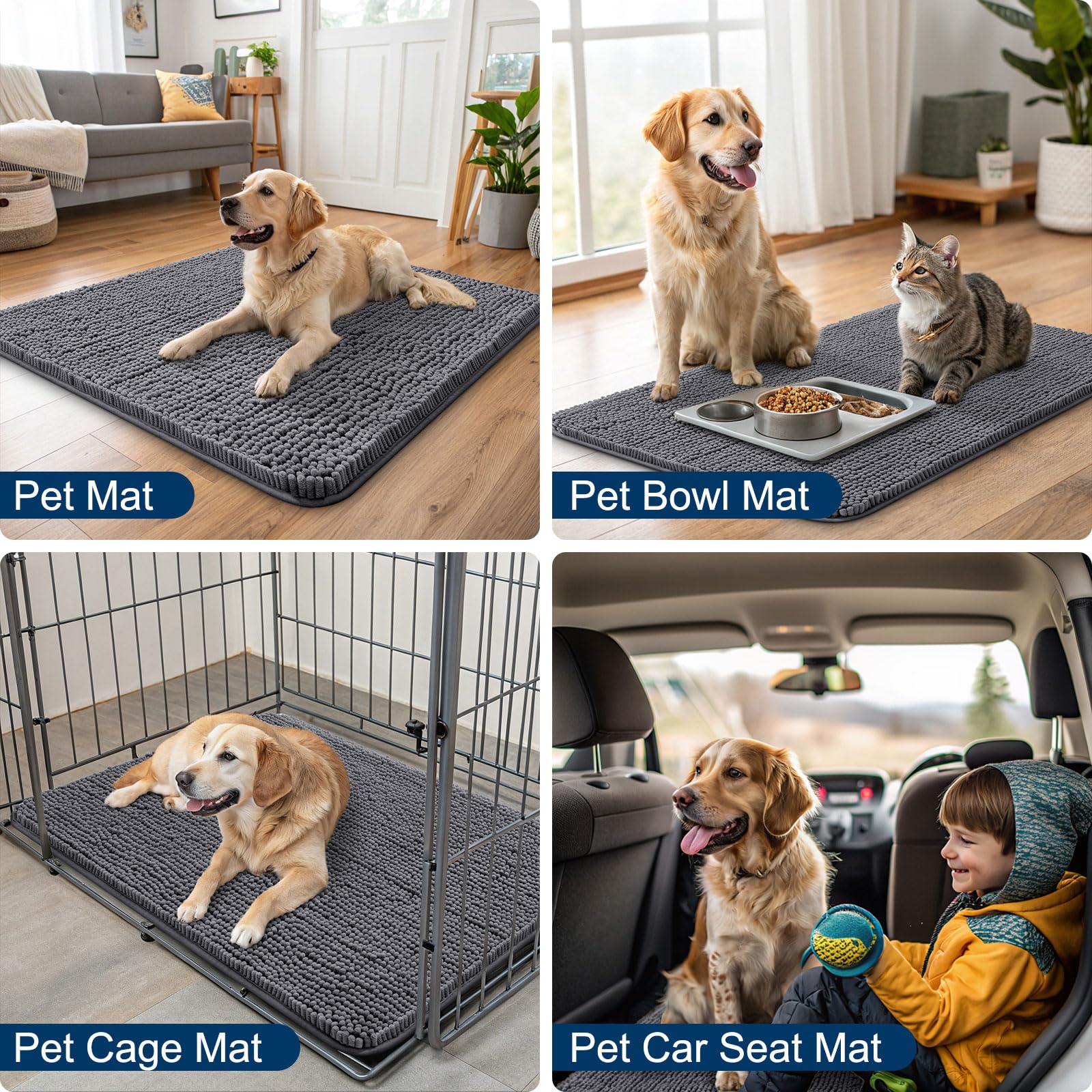 Smiry tapis dans une entrée avec chaussures et pattes garde propreté