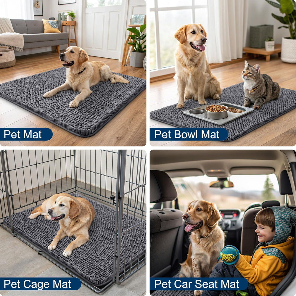 Smiry tapis dans une entrée avec chaussures et pattes garde propreté