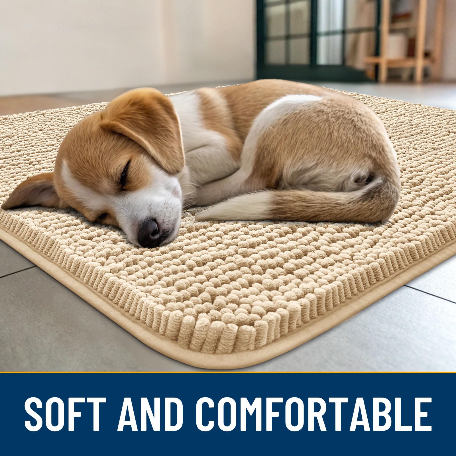 Smiry gros plan chenille montrant fibres denses et absorption efficace