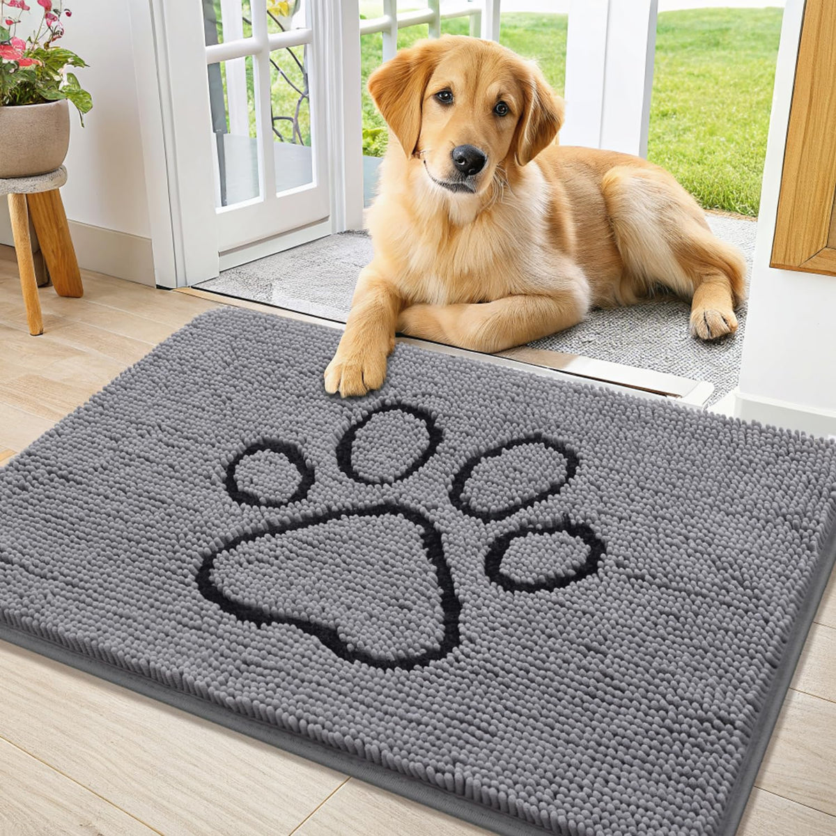 Smiry vue avant du tapis absorbant montrant design propre et protection