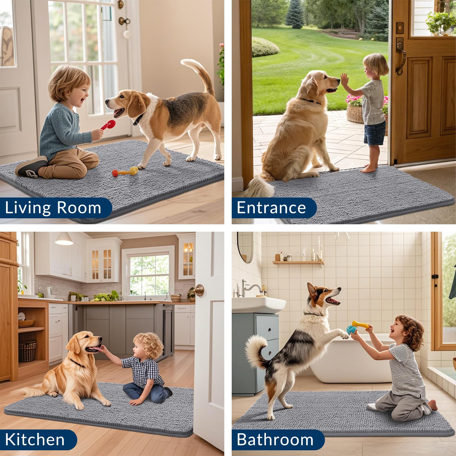Smiry tapis installé entrée lifestyle gardant maison propre
