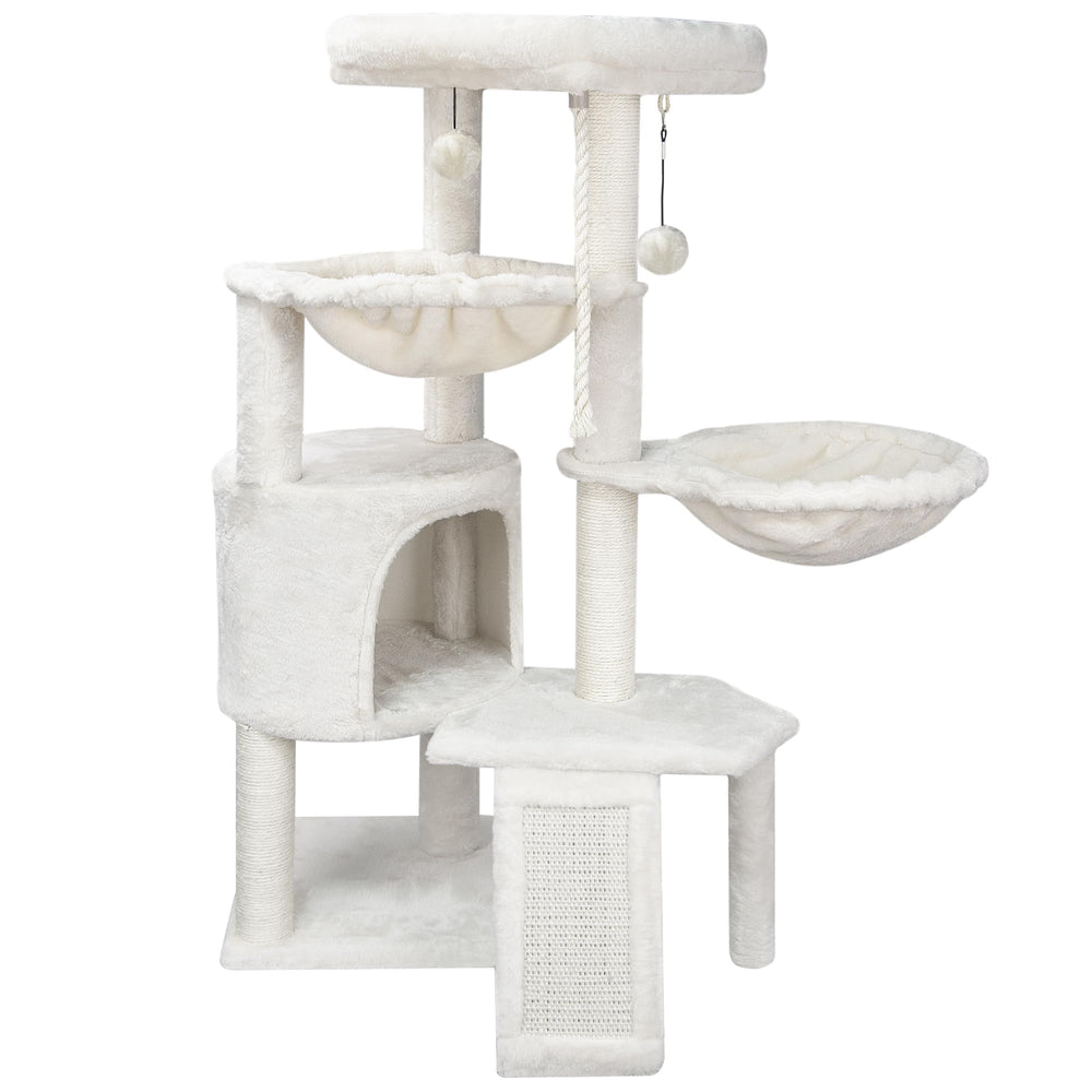 Smouatou arbre à chat face avant montrant tous les niveaux pour un espace complet