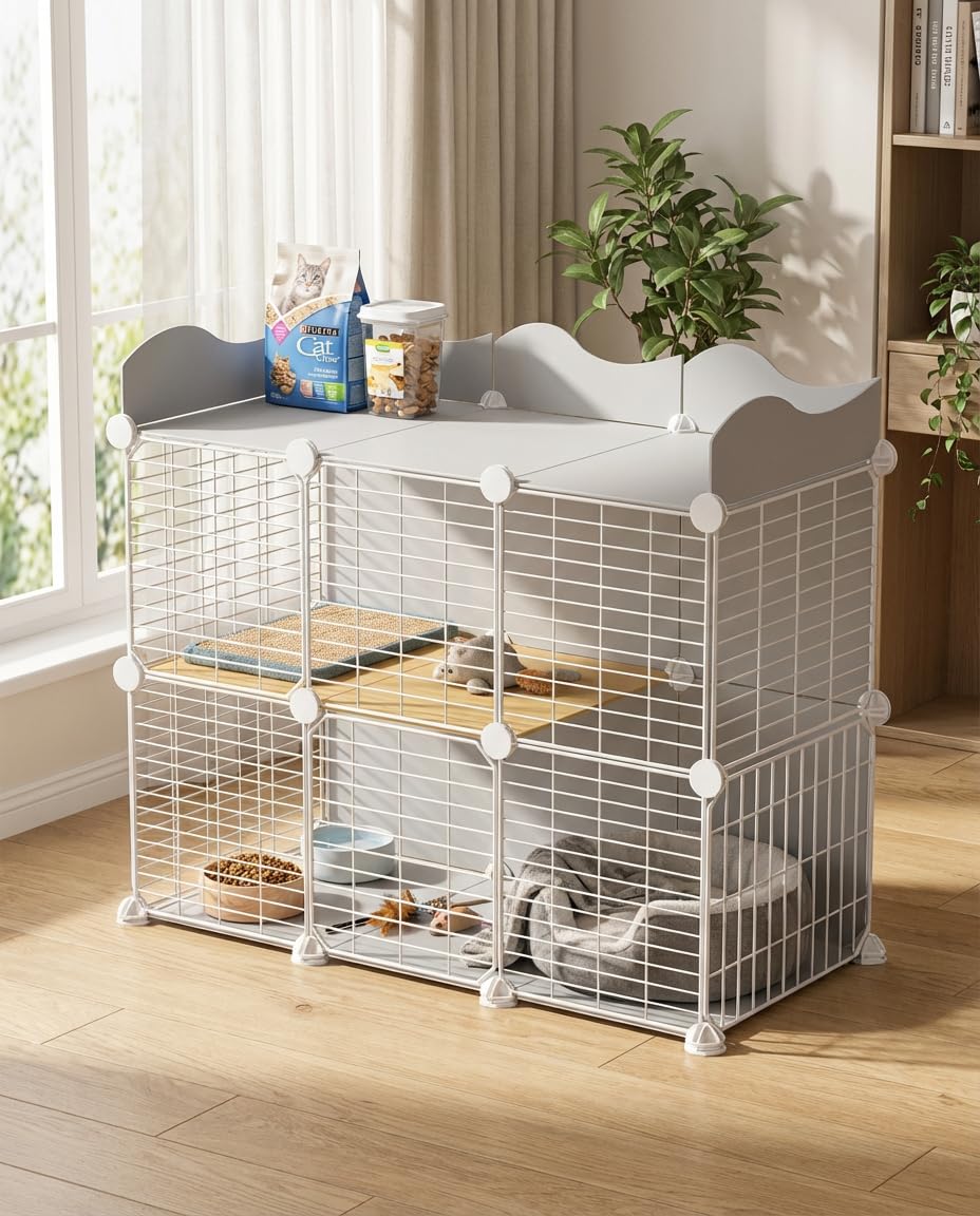 SNAAT Cat Cage vue avant ouverte, accès facilité et interaction