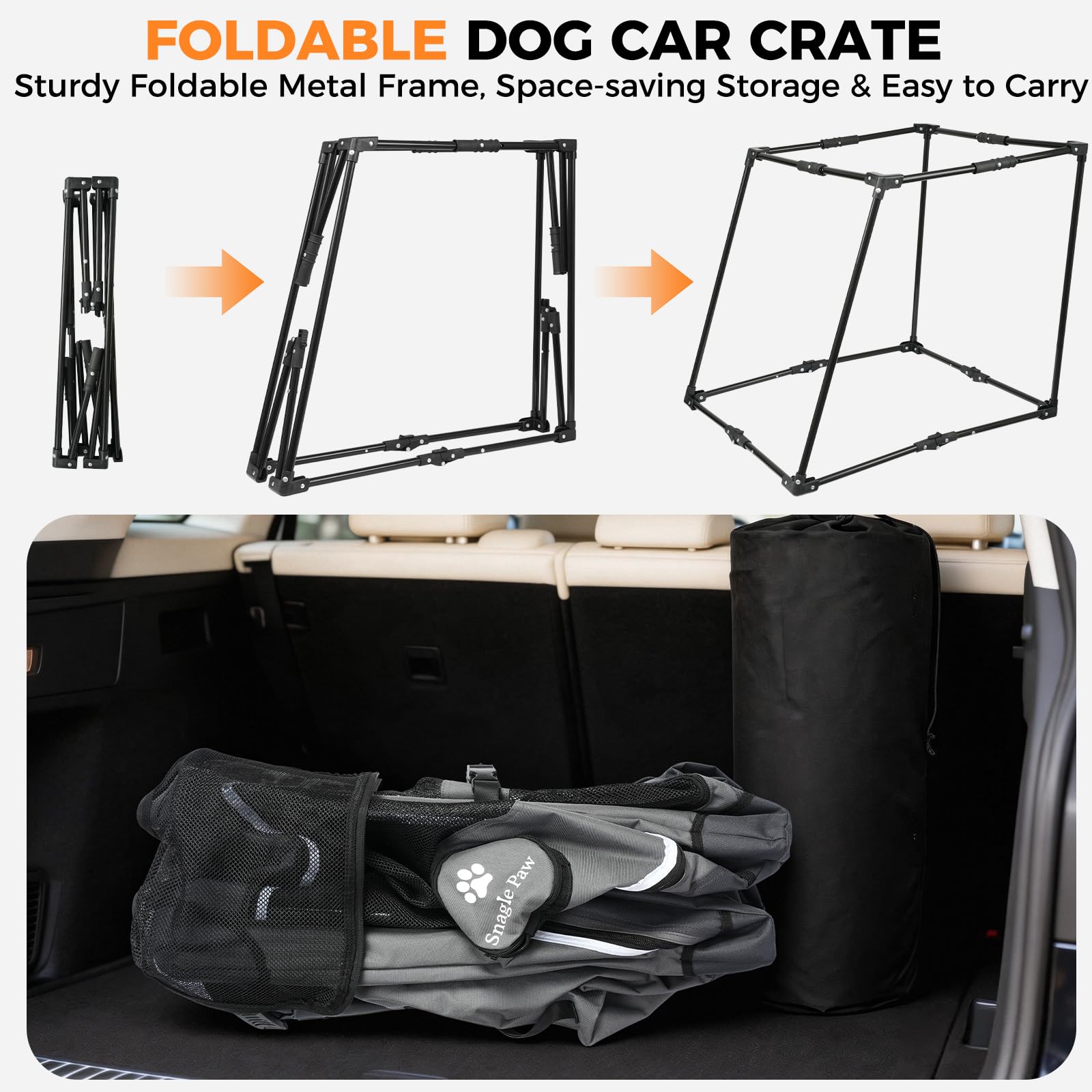 Snagle Paw caisse pliée dans sac de rangement pour gain de place