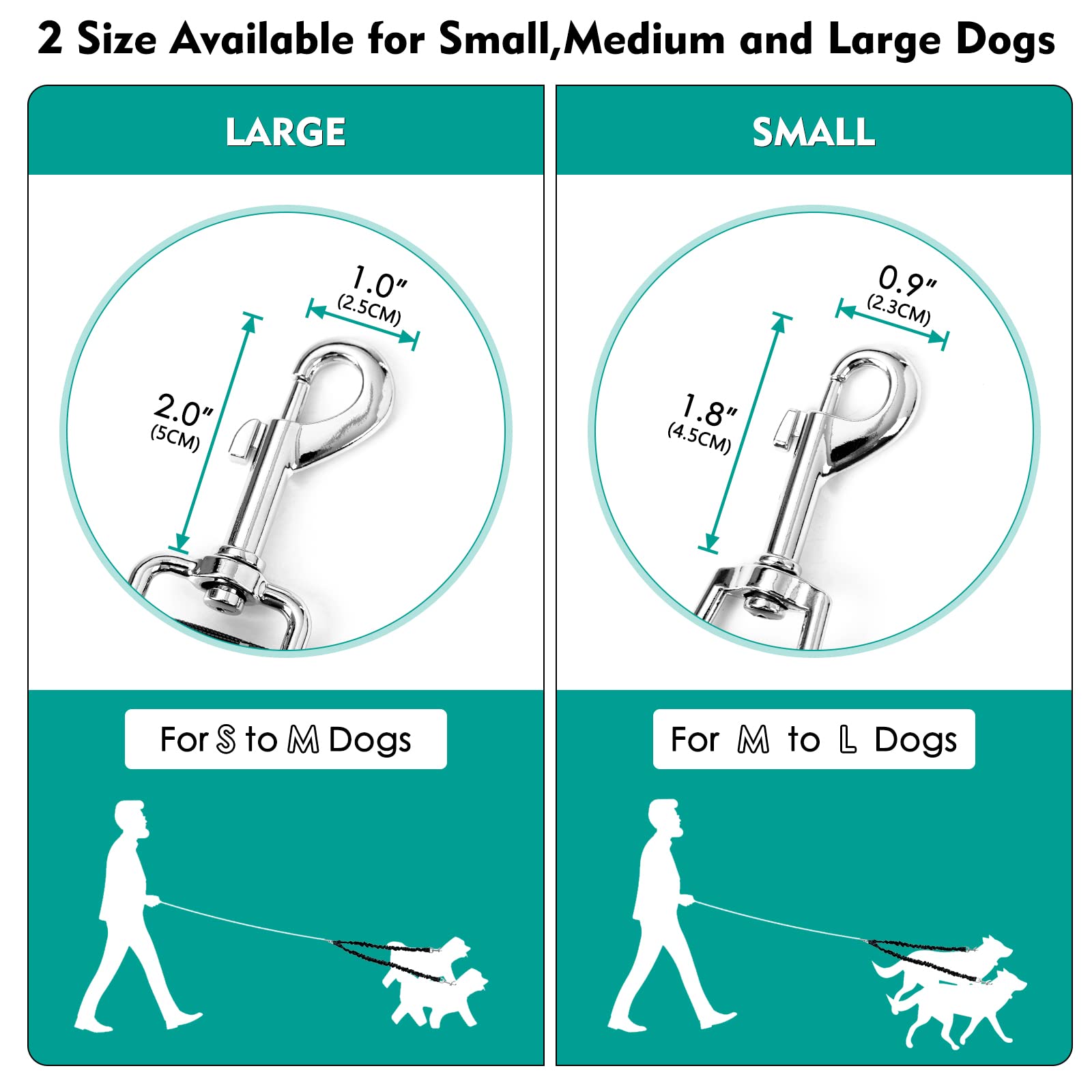 Snagle Paw comparaison de la laisse dans une main pour montrer l’échelle et la prise confortable
