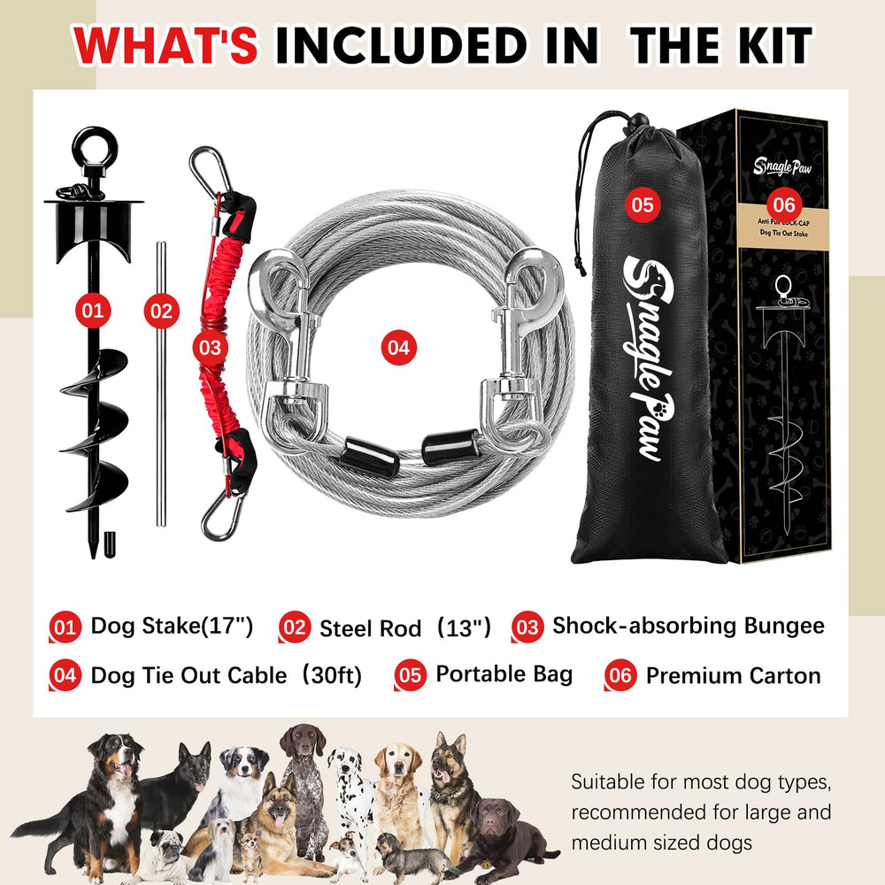 Snagle Paw kit complet posé sur le sol prêt à l'utilisation extérieure