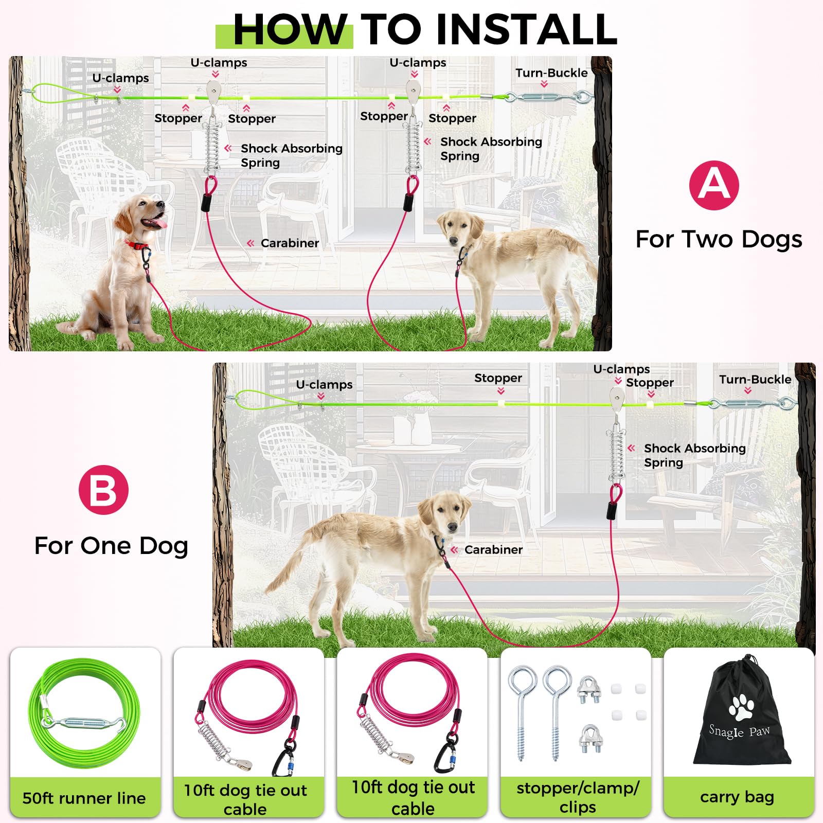 Snagle Paw scène jardin usage libère chien et sécurise l’espace