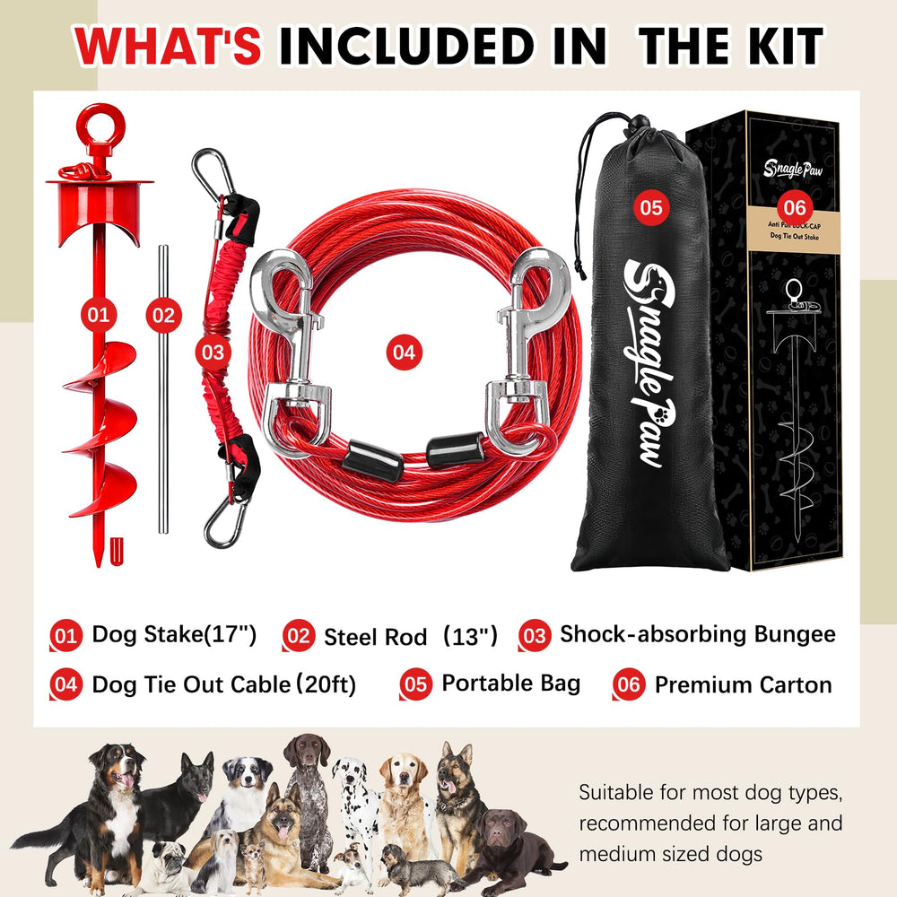 Snagle Paw chien attaché au jardin, utilisation sûre et pratique