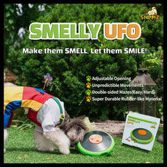 Sniffiz SmellyUFO chambre labyrinthe ouverte montrant distributeur ajustable