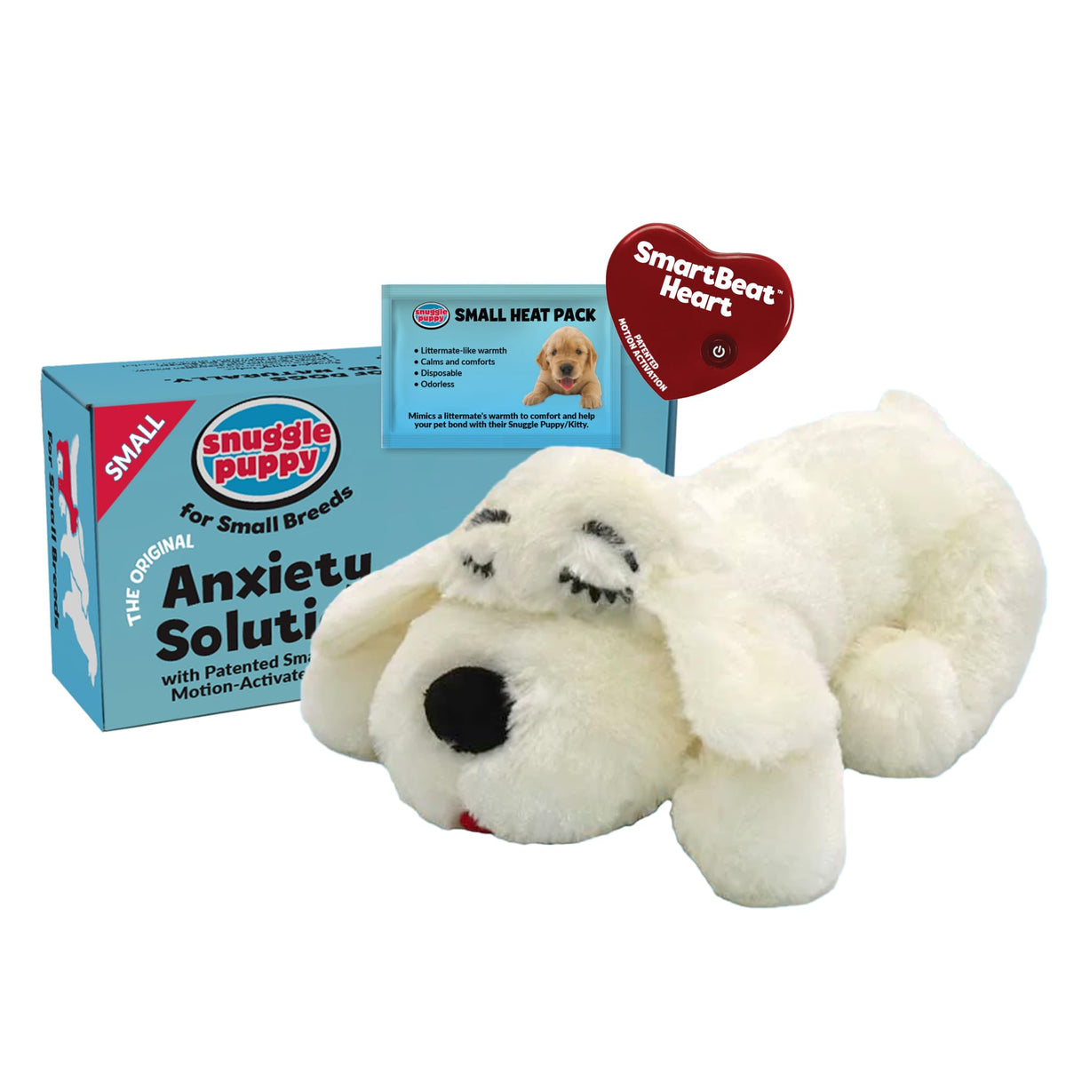 Snuggle Puppie peluche face avant montrant design crème et confort apaisant