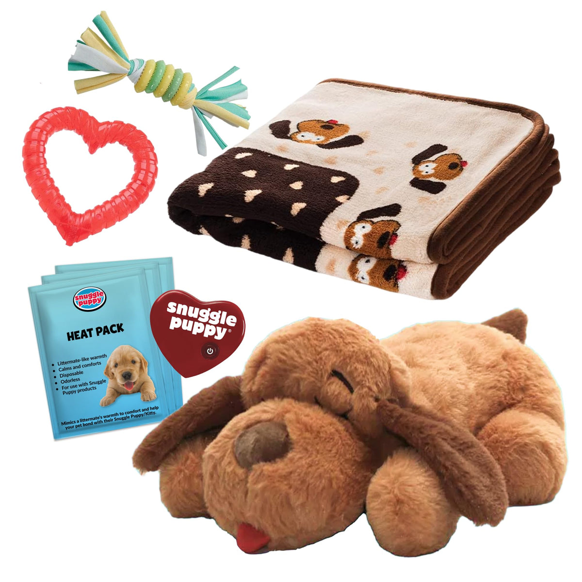 Snuggle Puppy face avant du coffret montrant confort immédiat