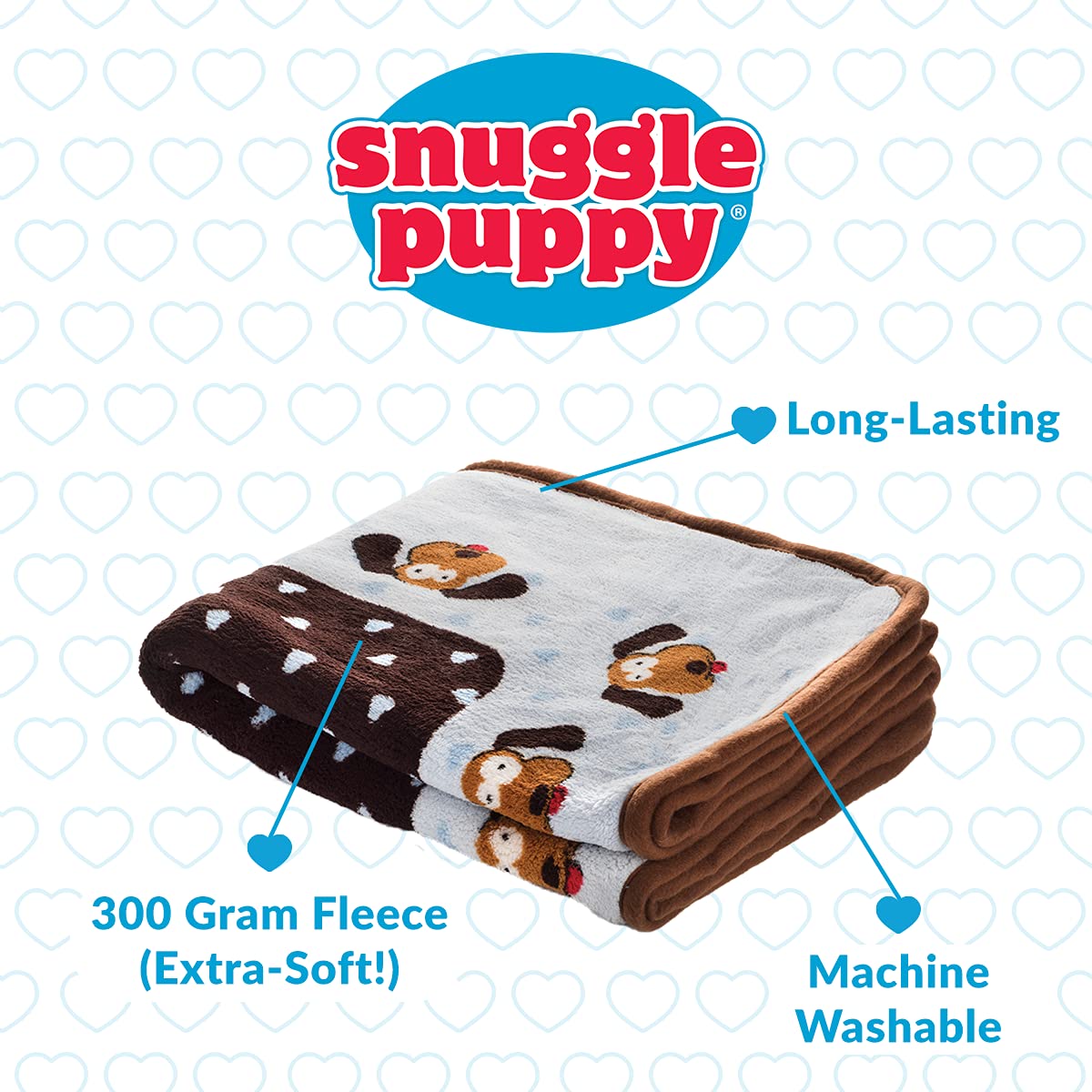 Snuggle Puppy couverture installée dans une caisse pour apaiser le chiot en caisse