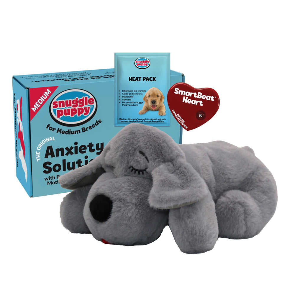 Snuggle Puppie peluche grise vue avant apaisement immédiat