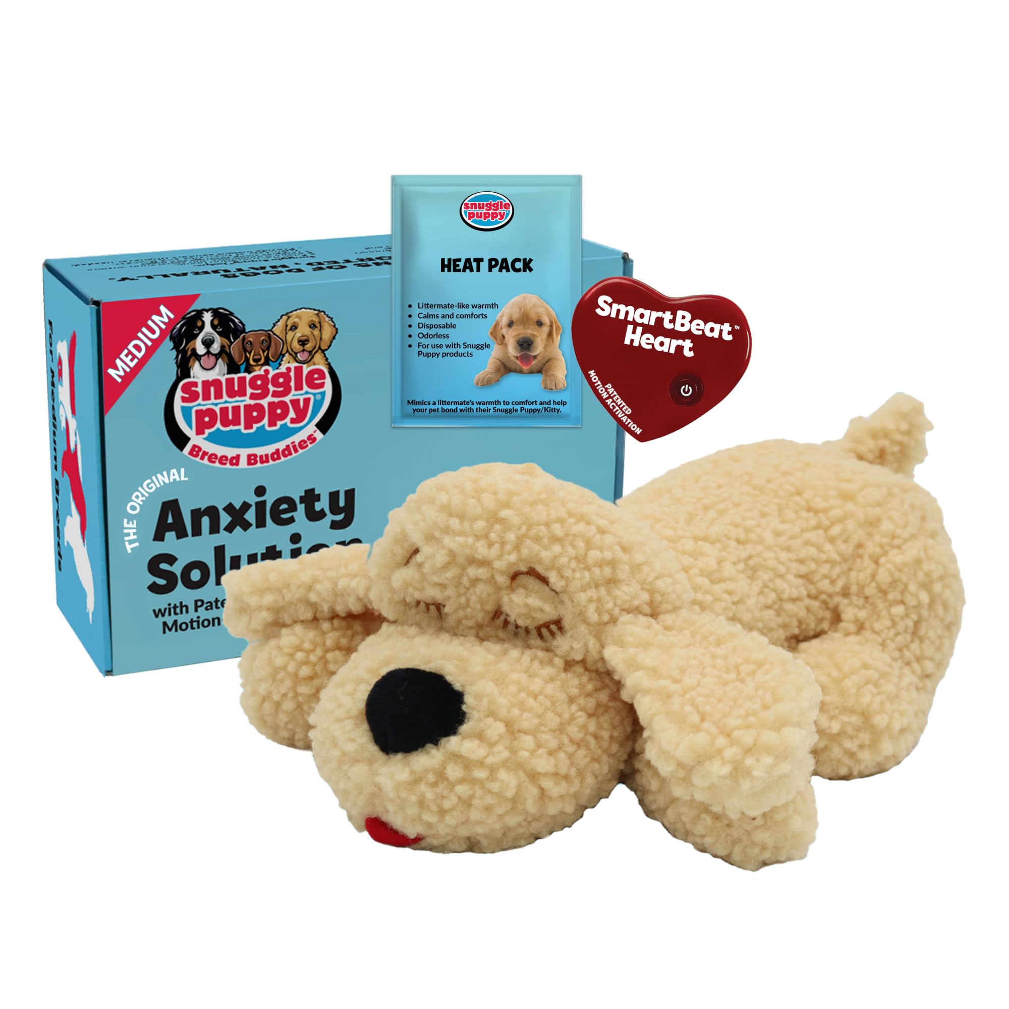 Snuggle Puppie face avant montrant design Goldendoodle et confort immédiat