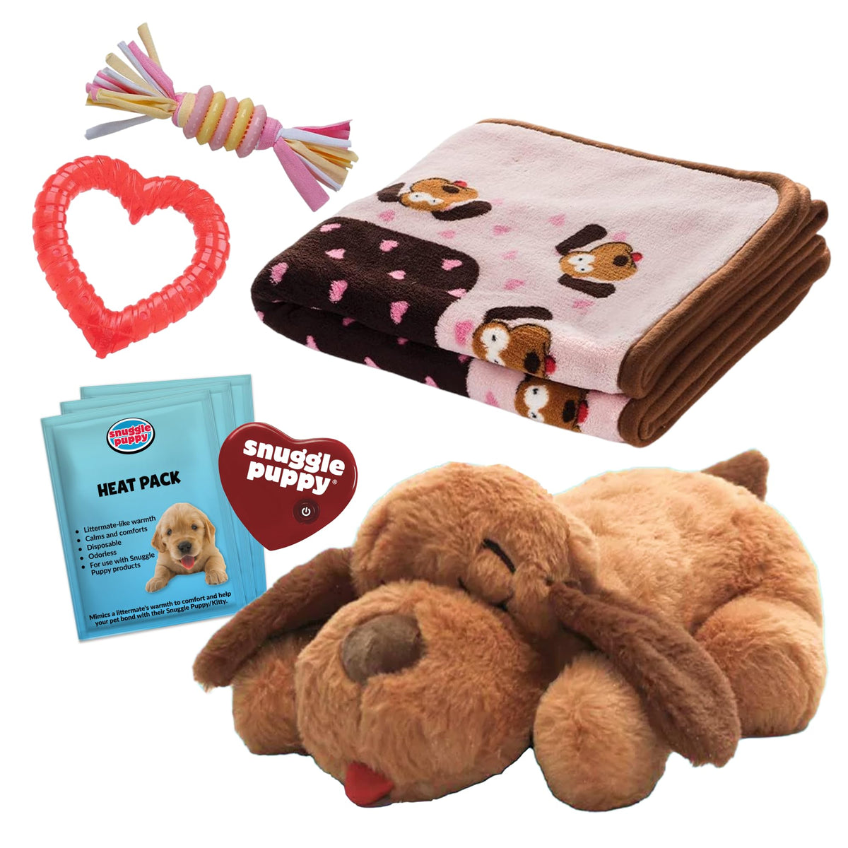 Snuggle Puppie emballage avant montrant contenu complet pour calme immédiat