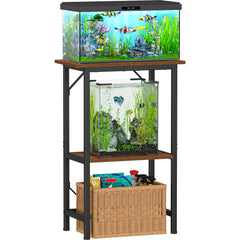 Snughome vue frontale du meuble aquarium, stabilité et style rustique