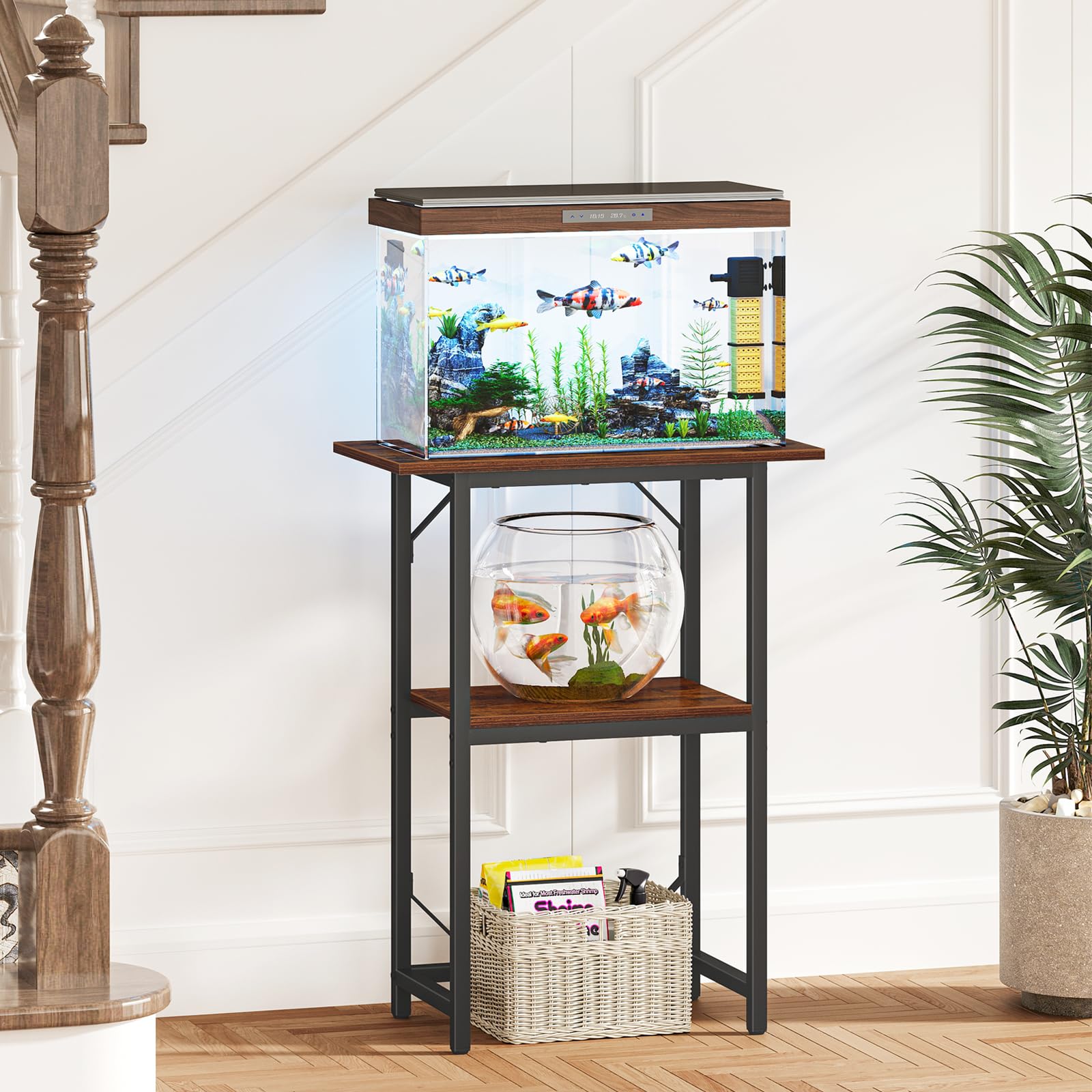 Snughome meuble utilisé comme présentoir plantes, double fonction décorative