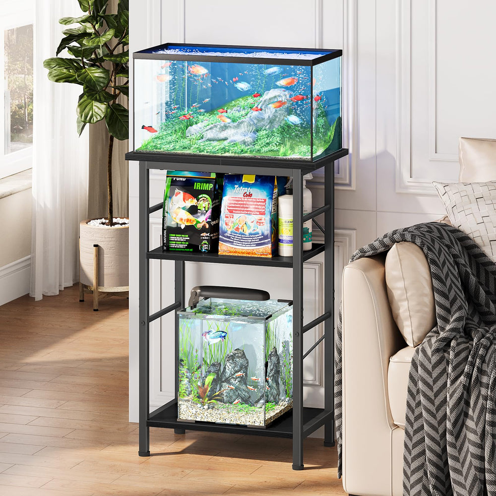 Snughome support avec aquarium en situation bureau apportant gain de place