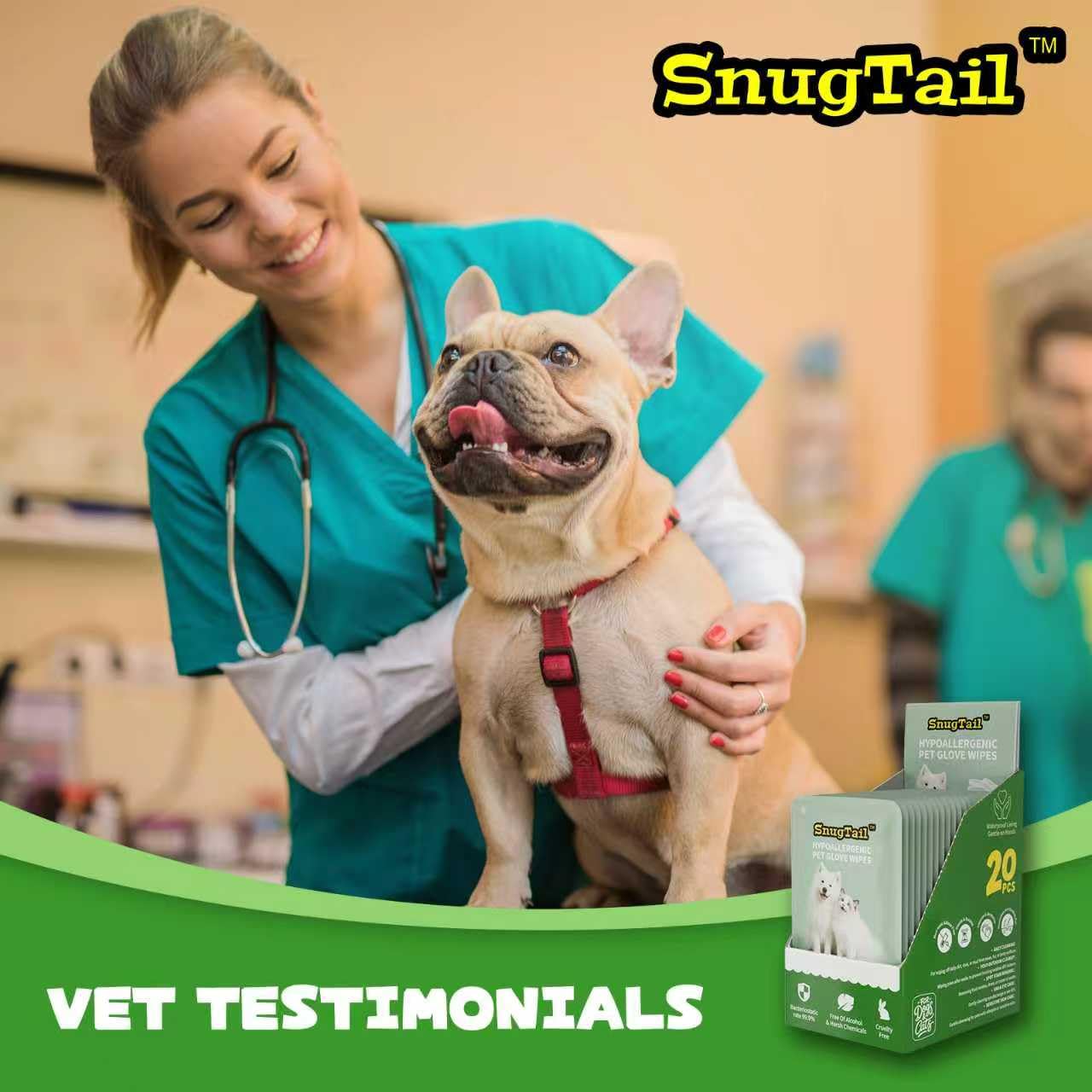 SnugTail paquet individuel scellé gardant lingette humide et efficace