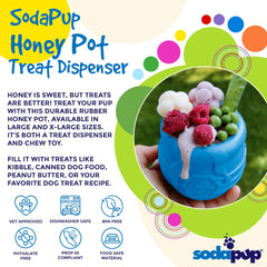 SodaPup Honey Pot en usage avec friandise, engagement mental du chien