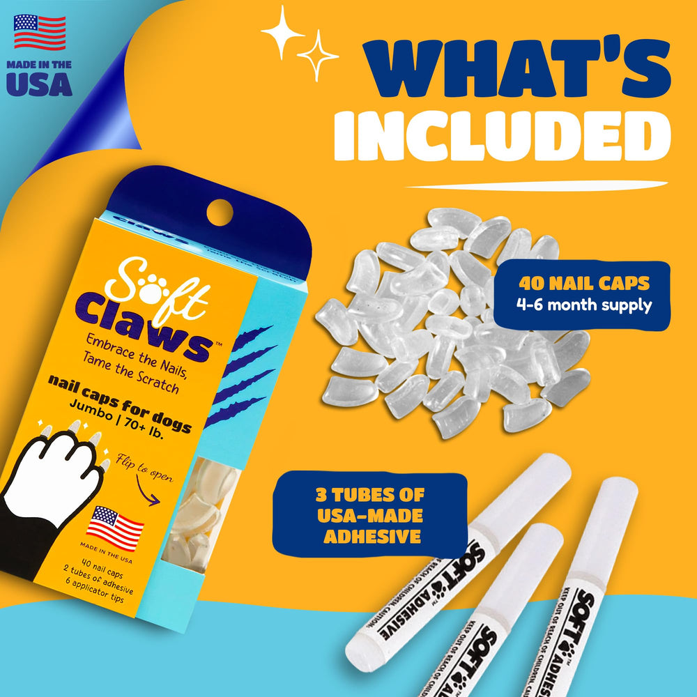 Soft Claws comparaison taille pour griffes Jumbo offrant ajustement sûr