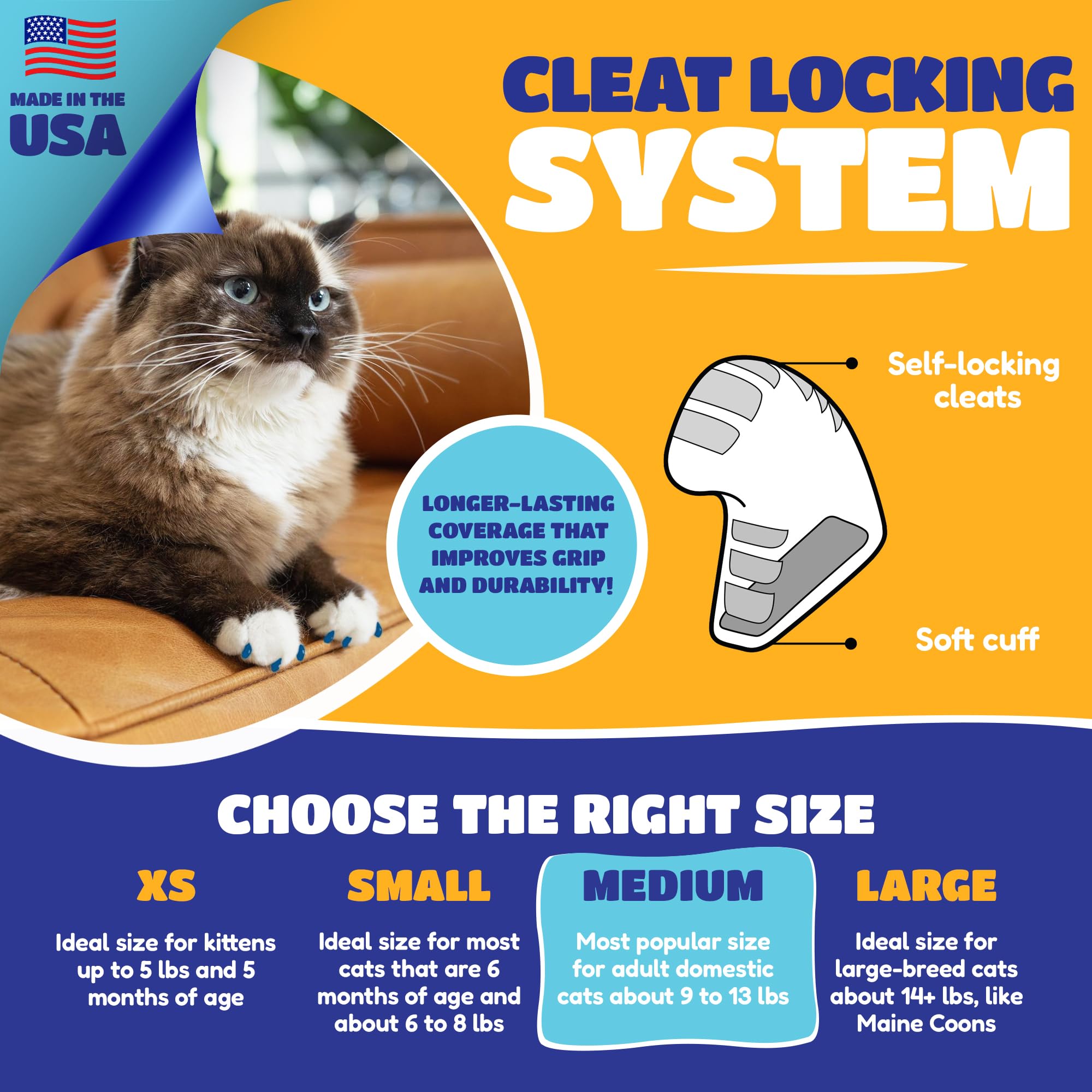 Soft Claws comparaison d'échelle montrant taille adaptée aux grands chats