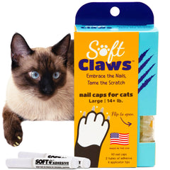 Soft Claws emballage avant montrant kit clair protecteur des meubles