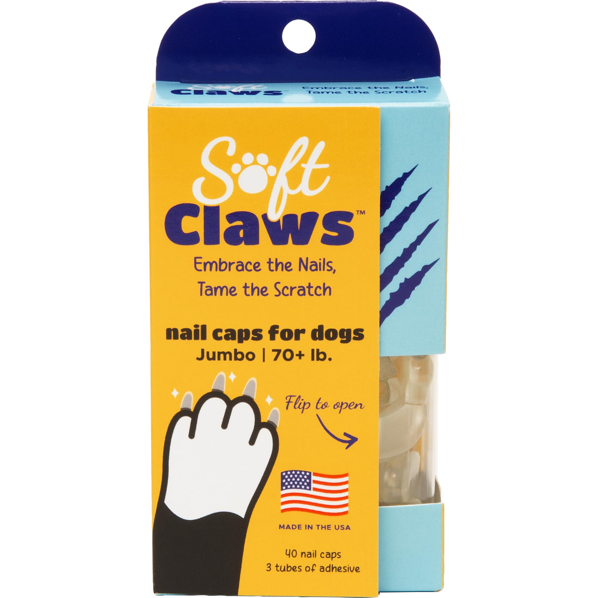 Soft Claws emballage avant montrant contenu du kit et bénéfice protection