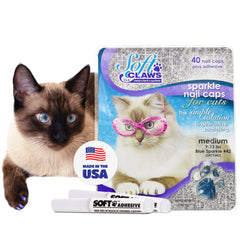 Soft Claws packaging avant bleu pailleté montrant protection durable