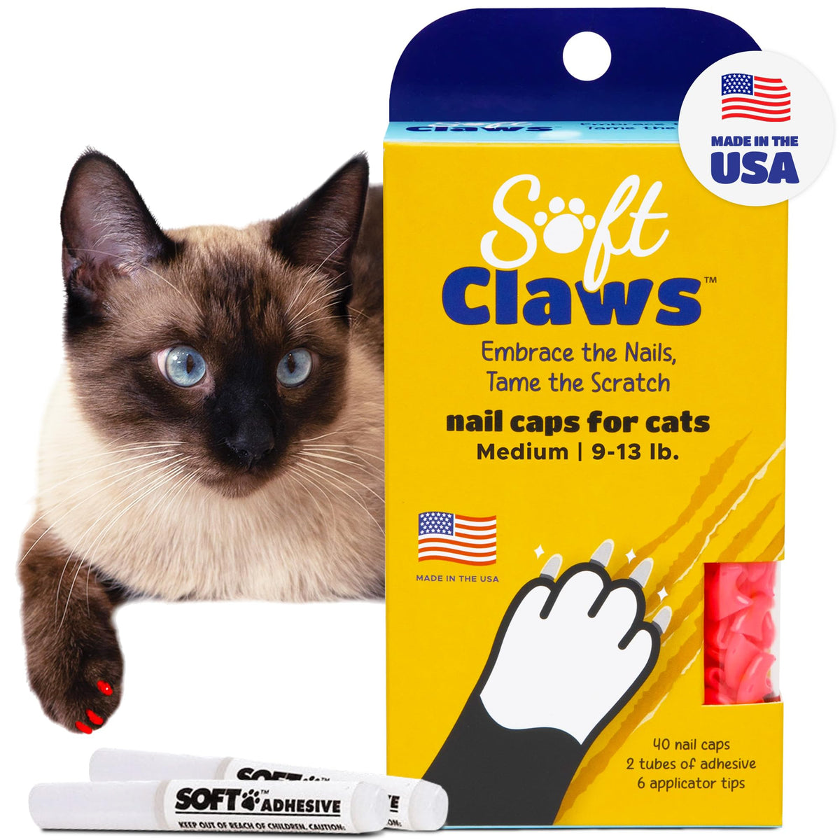Soft Claws emballage avant rose montrant contenu et bénéfice protection
