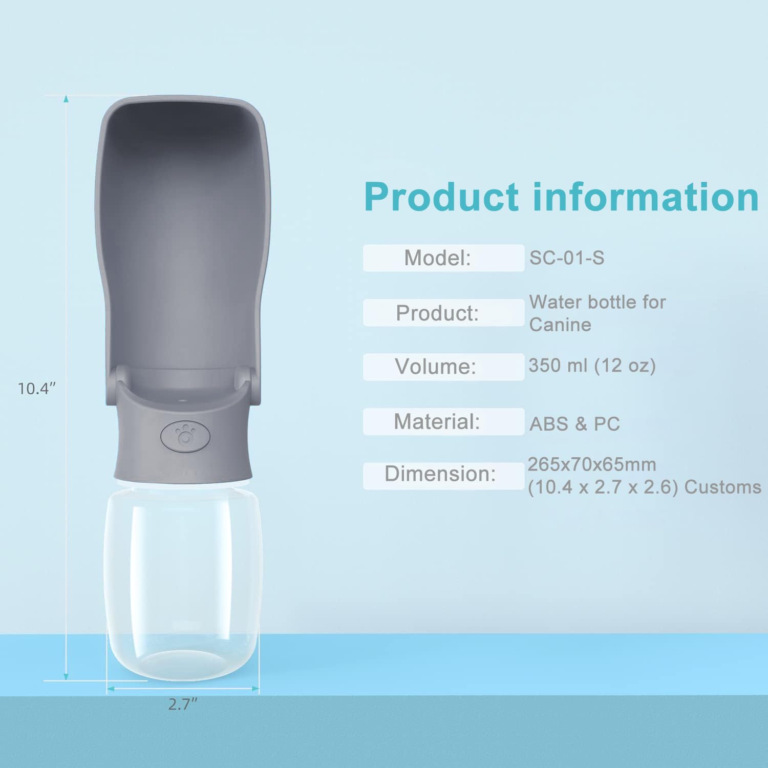 SOICTA comparaison taille avec main montrant capacité 19oz ou 12oz
