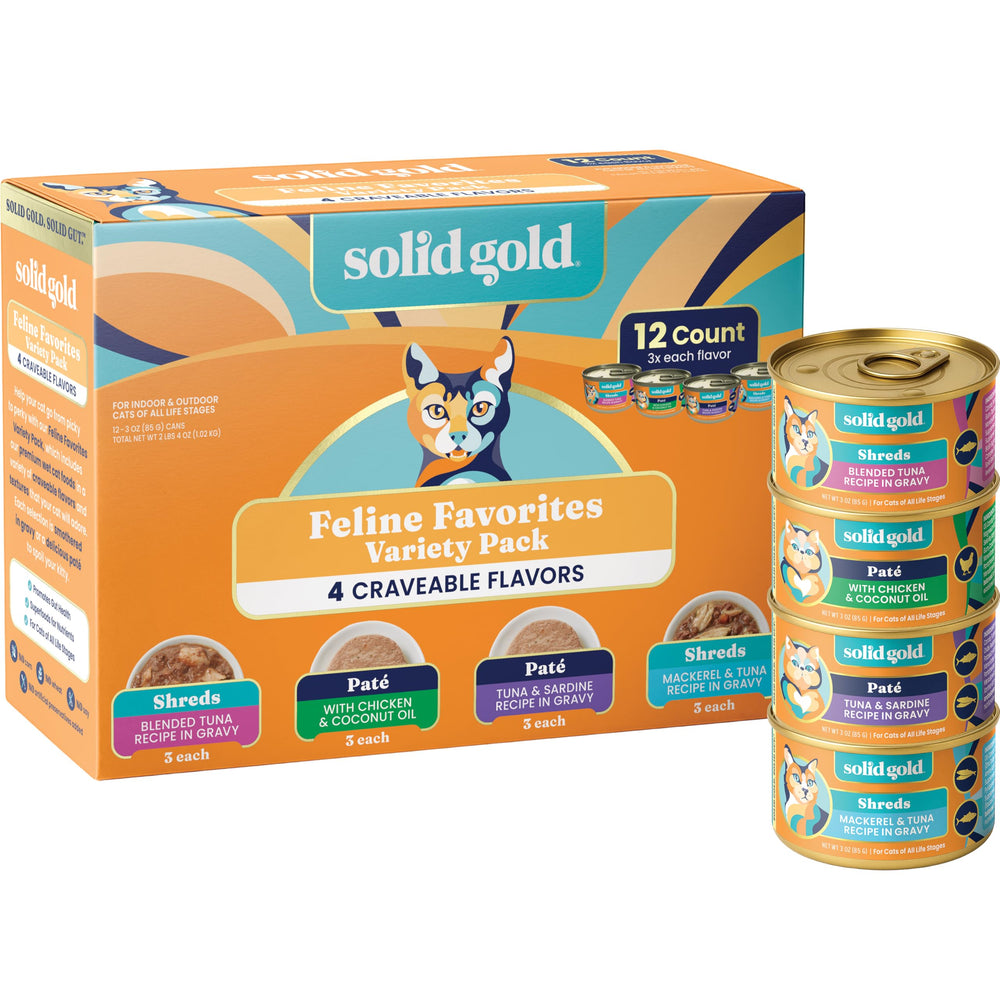 Solid Gold face de la boîte montrant la saveur et l’emballage bénéfique
