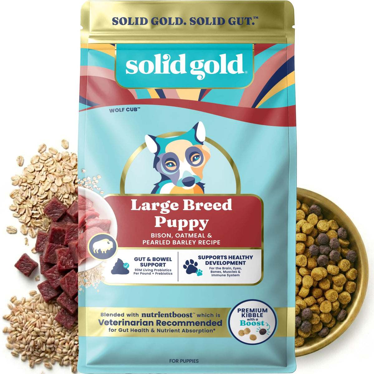 Solid Gold sachet devant montrant l'emballage et bénéfice nutritionnel