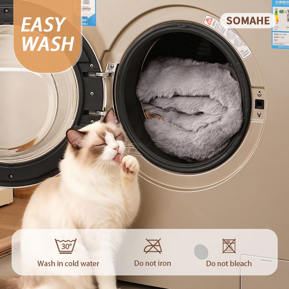 SOMAHE lit à l'échelle à côté d'un chat, dimensions adaptées et confort
