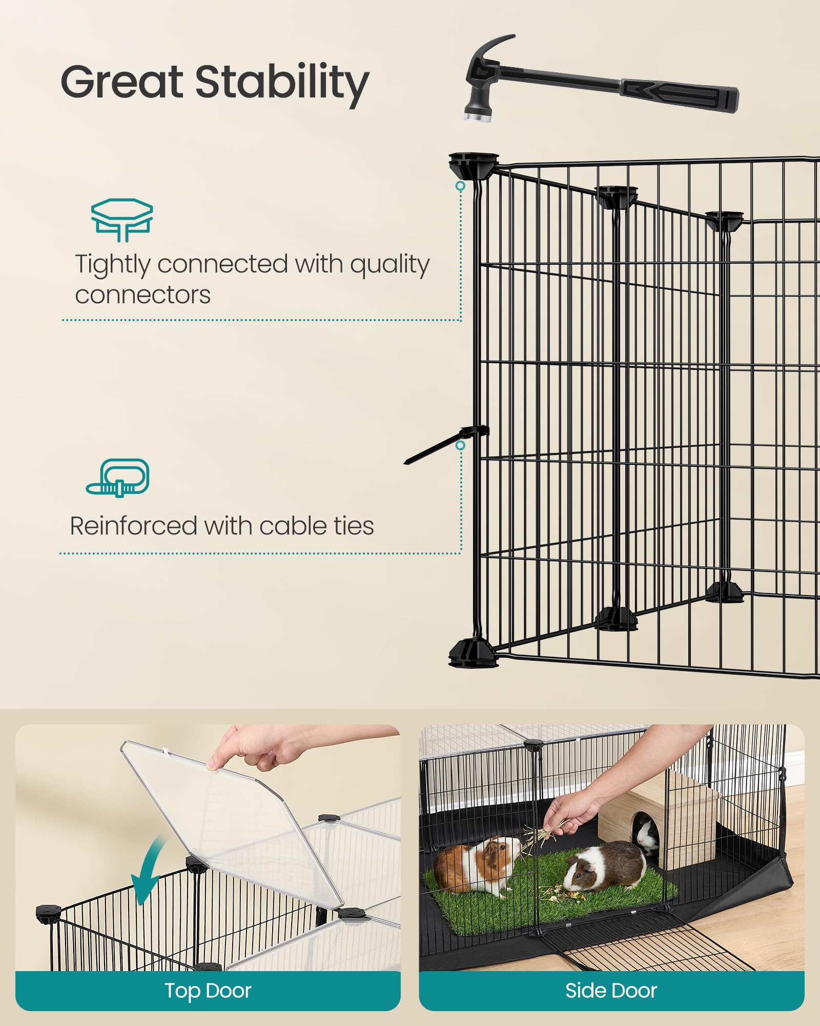 SONGMICS comparatif de taille pour visualiser l'échelle et l'adaptation