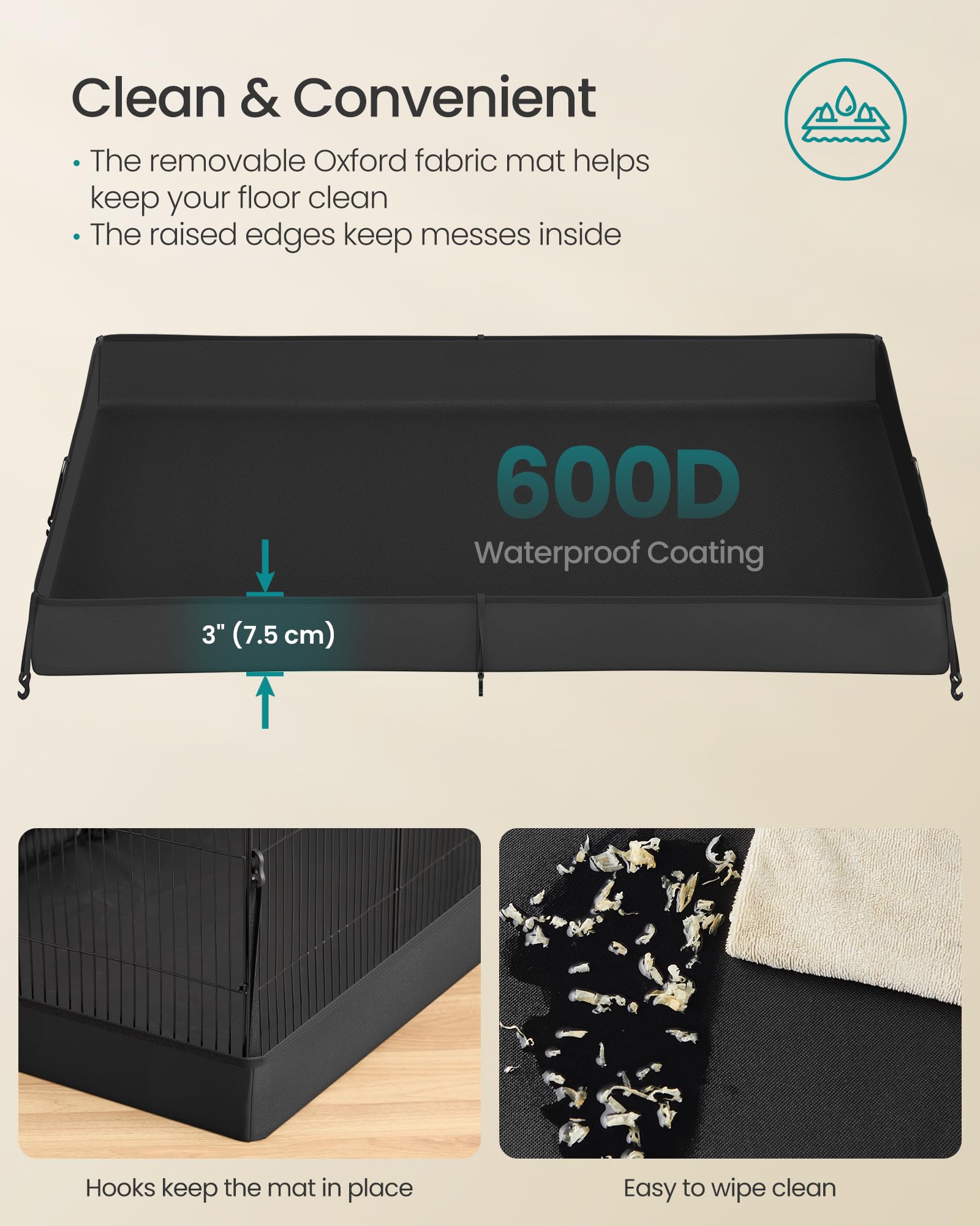 SONGMICS comparaison d'échelle montrant dimensions réelles