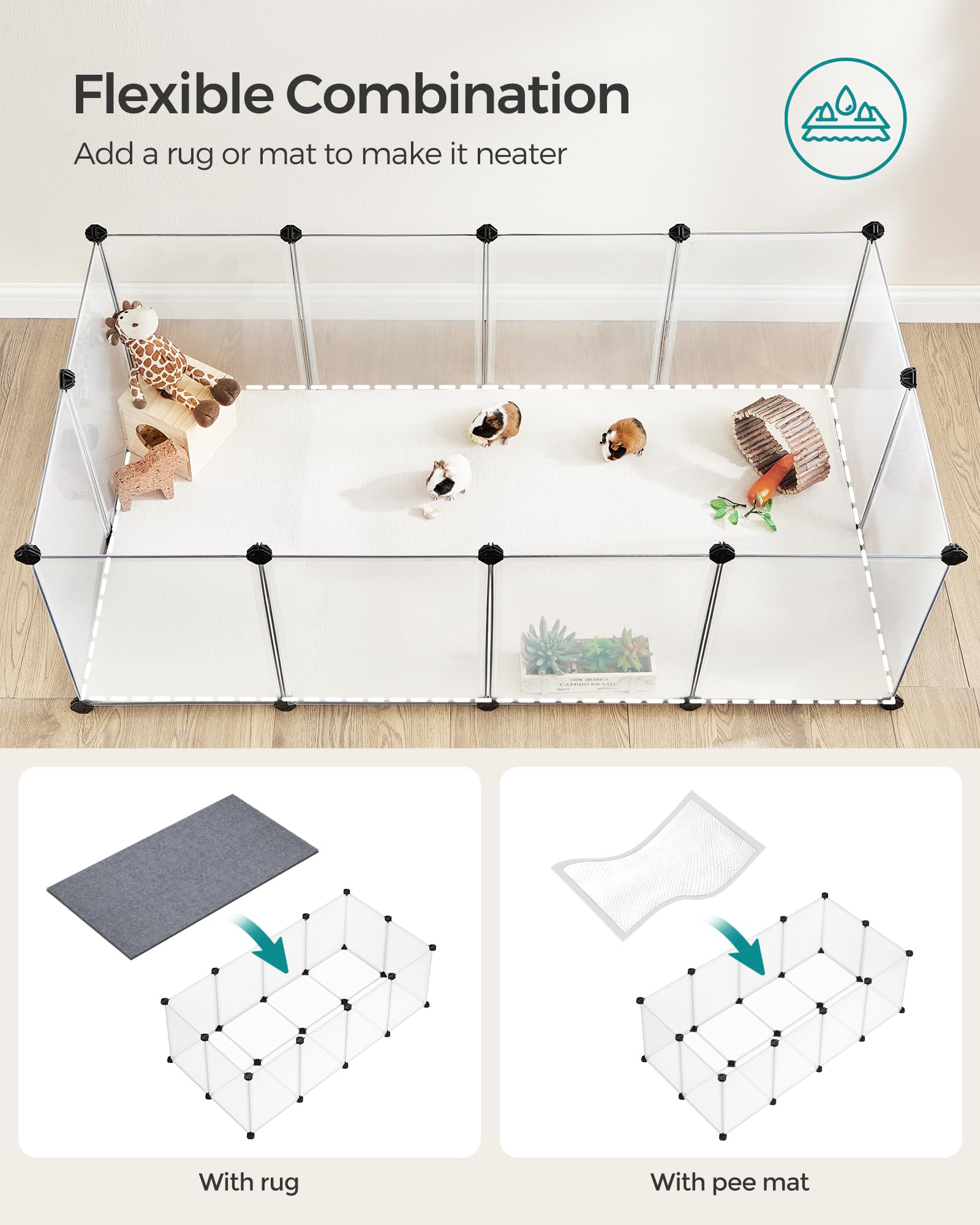SONGMICS panneaux semi-transparents permettant de surveiller l'animal