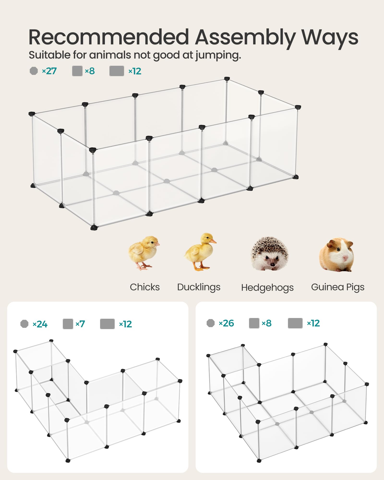 SONGMICS gros plan sur les connecteurs multi-angle assurant stabilité