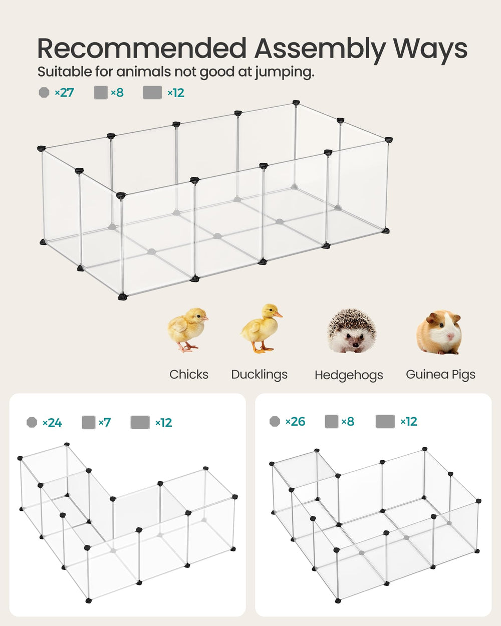 SONGMICS gros plan sur les connecteurs multi-angle assurant stabilité