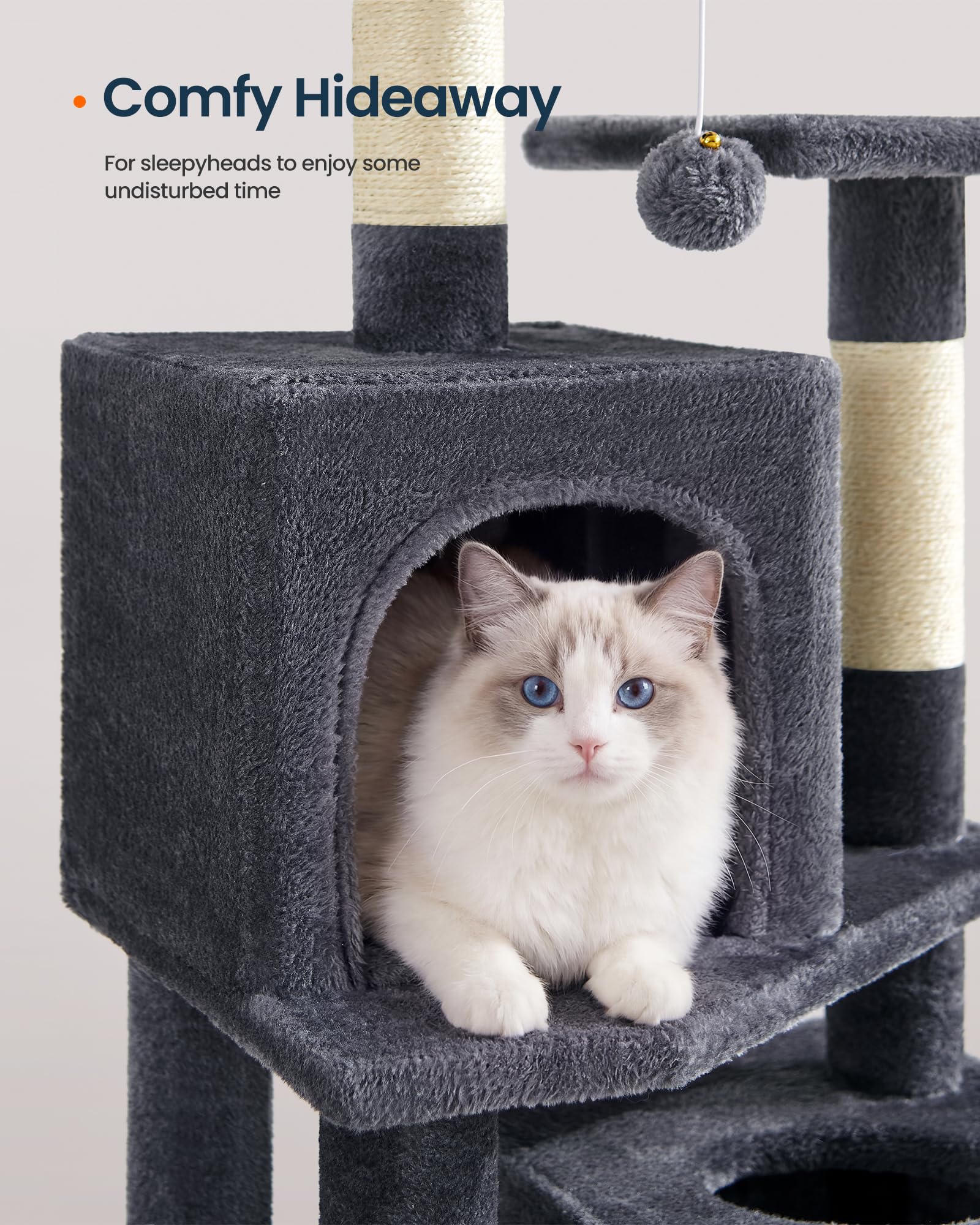 SONGMICS HOME poteau sisal en gros plan, surface résistante au griffage