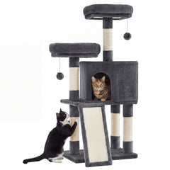 SONGMICS HOME vue frontale de l'arbre à chat, compact et stable