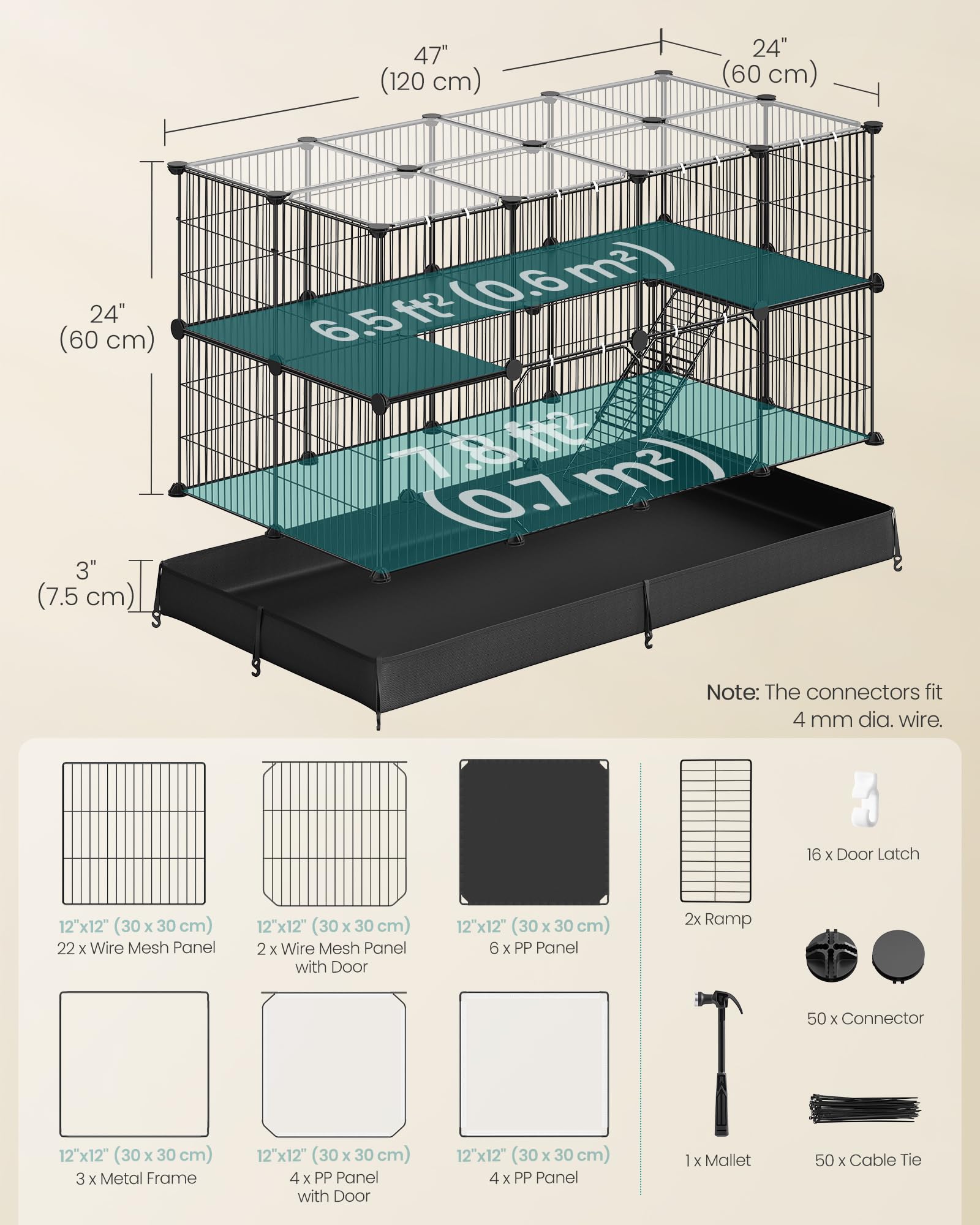 SONGMICS comparaison taille avec personne illustrant échelle et dimensions pratiques
