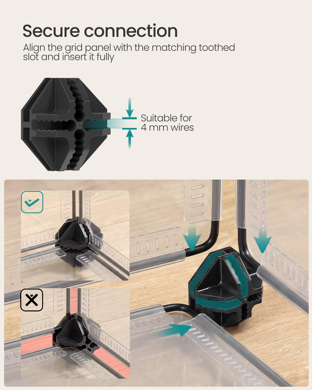 SONGMICS parc échelle de taille comparée à objets pour référence