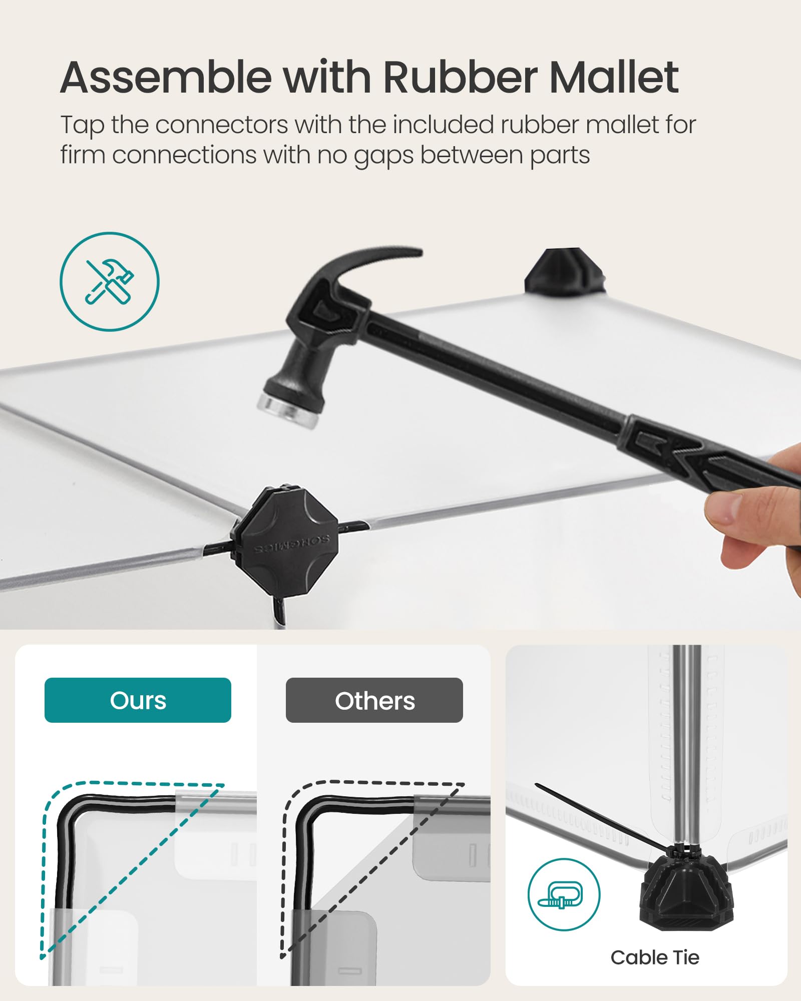 SONGMICS nettoyage facile par essuyage pour entretien rapide