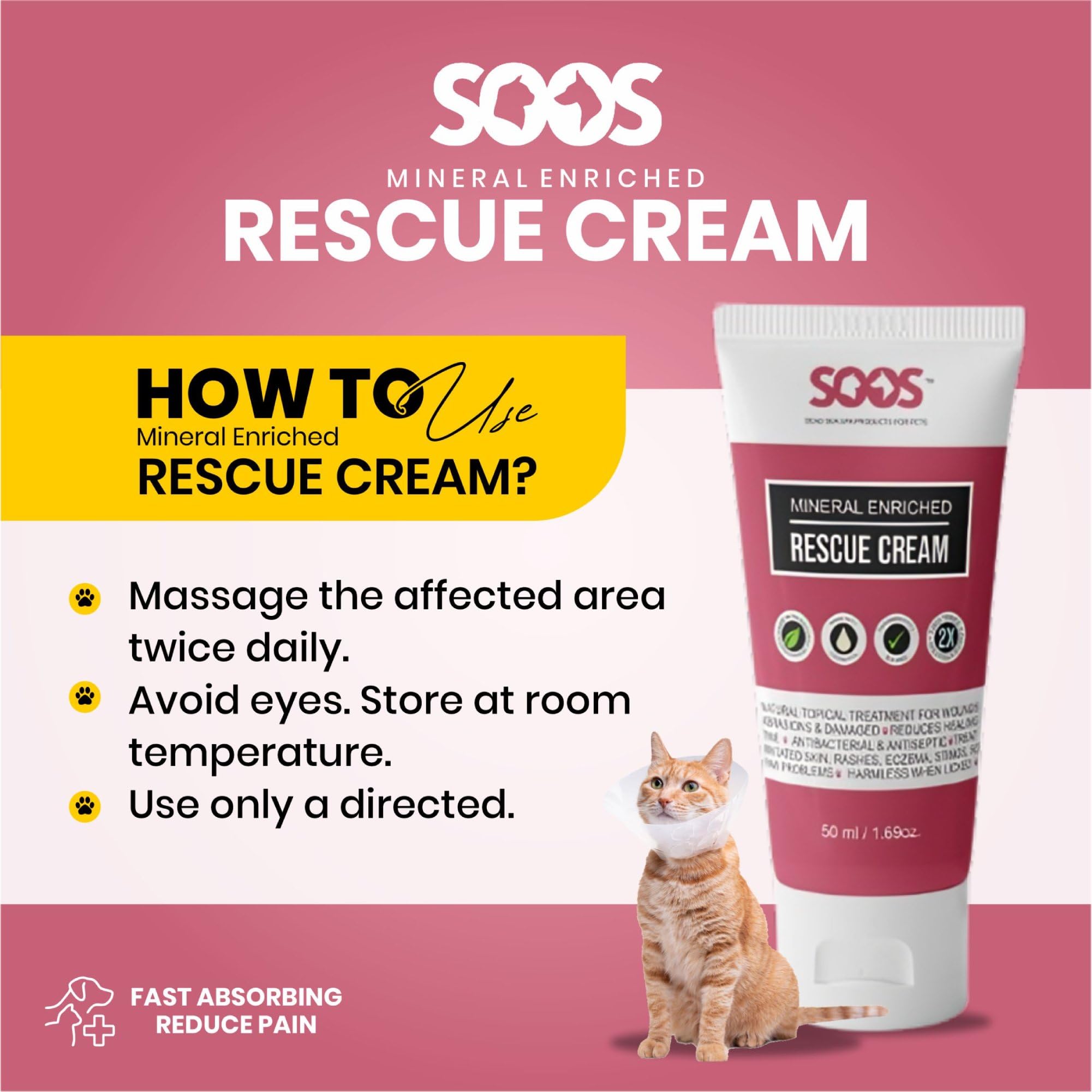SOOS usage sur coude de chat réduisant sécheresse et inconfort