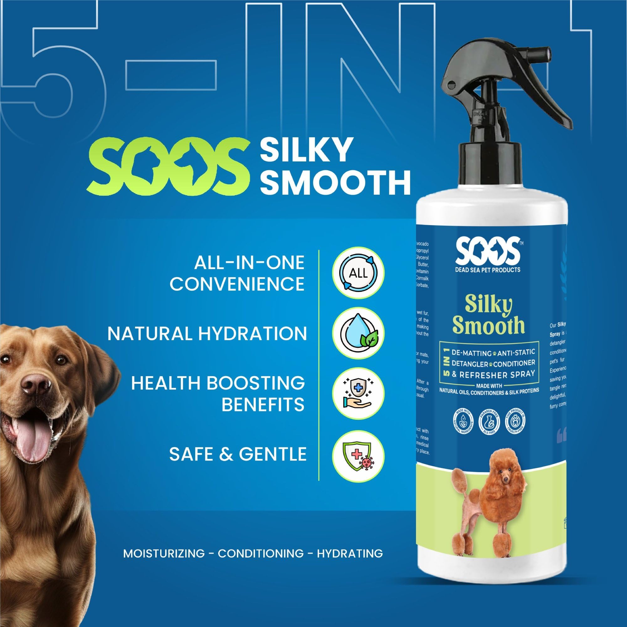 Avant et après démêlage avec SOOS sur chat, pelage plus lisse et brillant