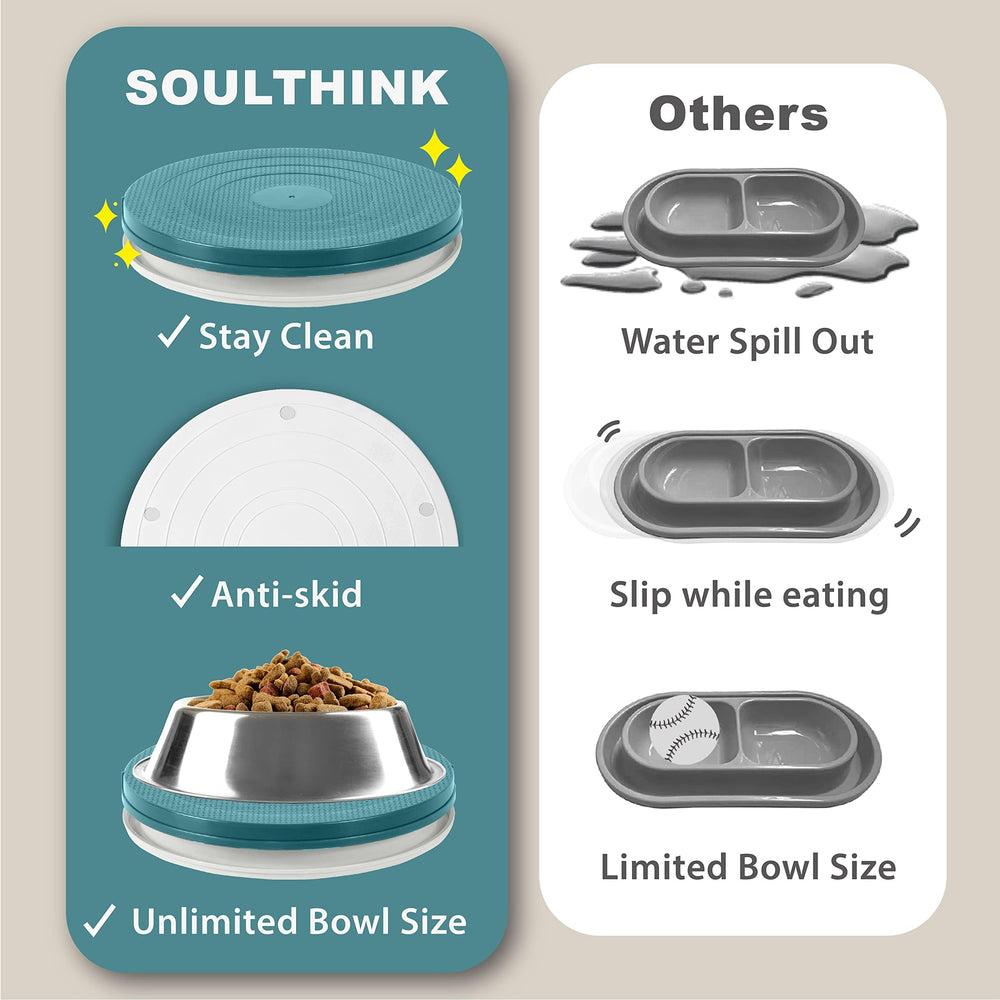SoulThink ensemble deux couleurs turquoise et vert facilite différencier eau et nourriture